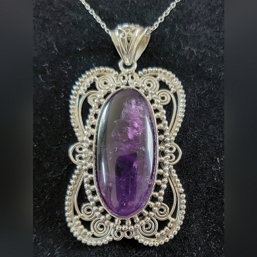 Exquisite 3D Amethyst Pendant